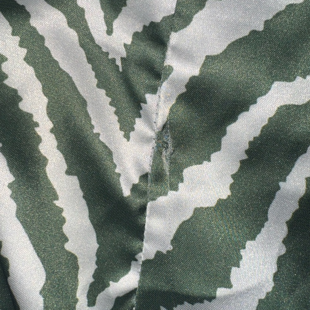 White Fox Boutique Green and White Zebra Print Wide Leg Pants - Picture 4 of 4